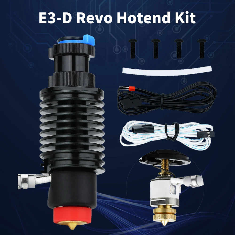 

E-3D Revo Hotend All-in-one Bimetal Throat Nozzle 104NT Thermistor 24V 3D Printer Hot End For V6 Voron Prusa Ender 3 Hotend