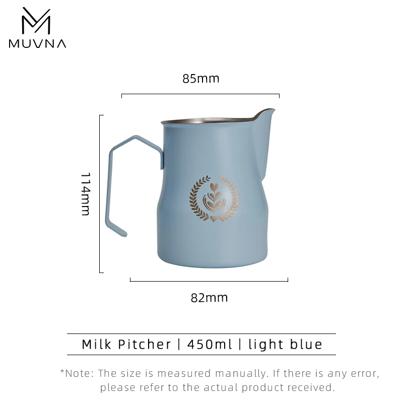 Premium Stainless Steel Milk Frothing Pitcher with Sharp Spout - 350/450ml, Black/Silver Finish