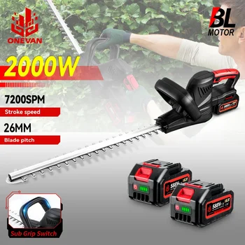 2000W Brushless Electric Hedge Trimmer Cordless Household Trimmer Rechargeable Grass Trimmer Garden Tools For 21V 18V Battery