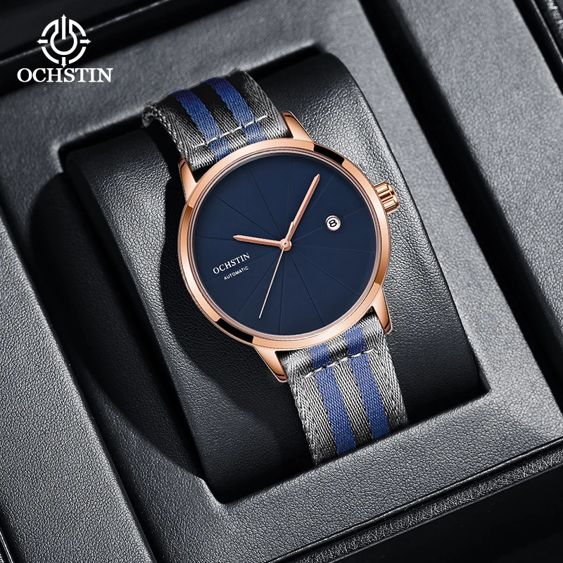 OCHSTIN 2024 hot models personality creative innovation nylon series men's mechanical watches automatic mechanical movementwatch
