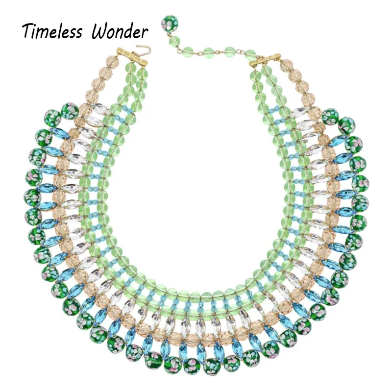 

Timeless Wonder Braided Geo Zircon Resin Statement Necklace Women Designer Jewelry Goth Rare Handmade Gift Trendy Sweet Mix 1624