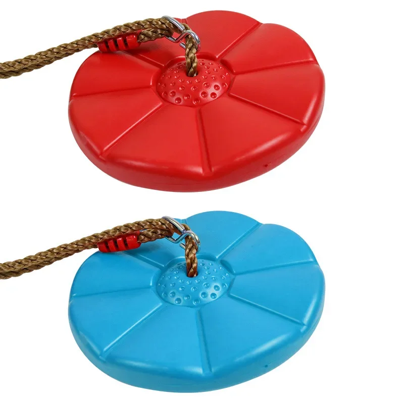 Children's Disc Swing Kid Indoor and Outdoor Sports Red Blue Thickened Octagonal Petal Swing Hanging Swing Toys Rocking Chair 4