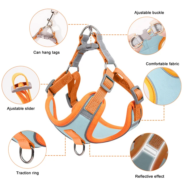 Adjustable Dog Harness For Small Dogs Cat Reflective Dog Harness And Leash Set Breathable Pet Harness Puppy Vest Dog Accessories 2