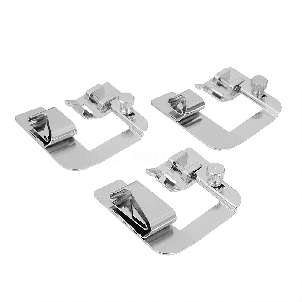 3Pcs/Set Home Sewing Machine Foot Presser Rolled Hem Feet for Brother Singer