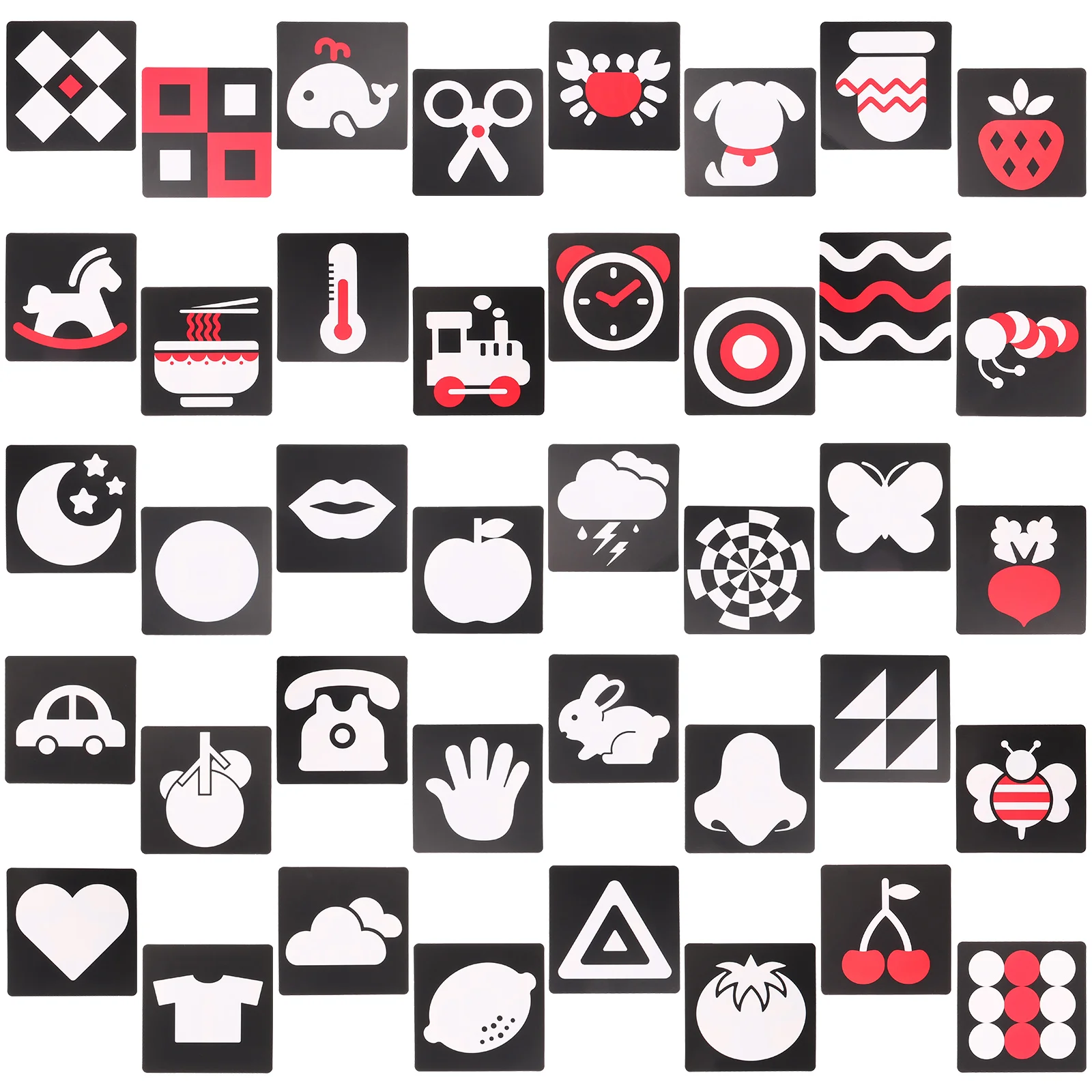 

2 Sets Newborn Black and White Cards Flash Chasing Infant Toys for Infants High Contrast Flashcards 0-3months