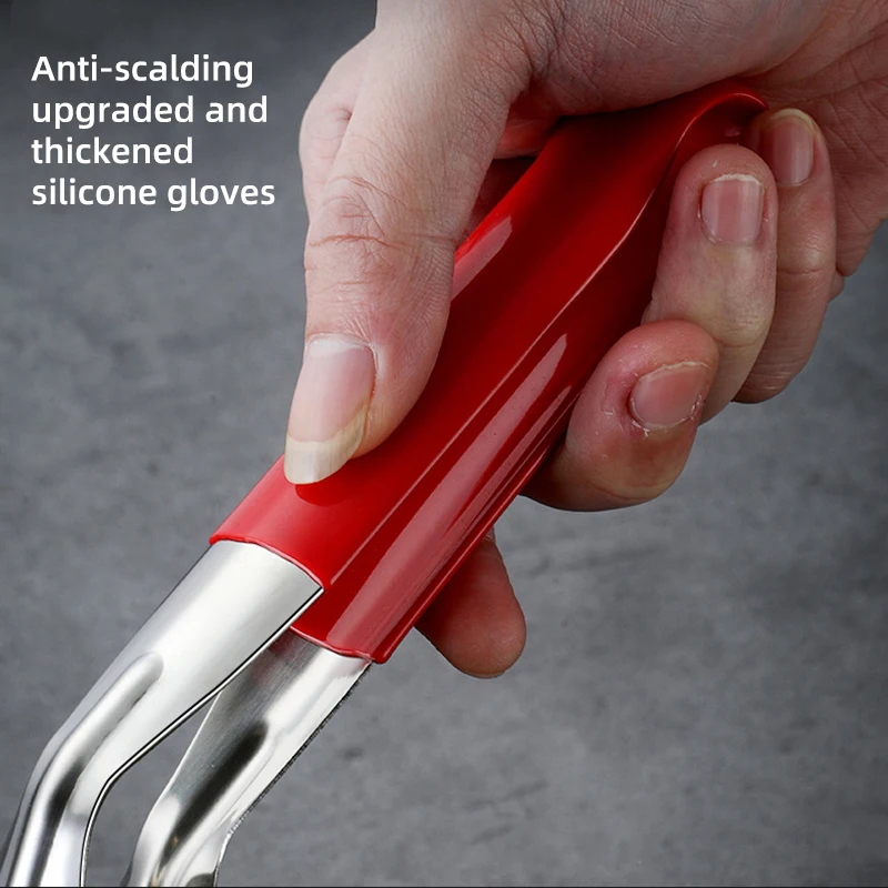 Stainless Steel Steak Clip Pancake Barbecue Spatula Clip BBQ Tongs Frying Fish Spatula Bread Household Kitchen Tool