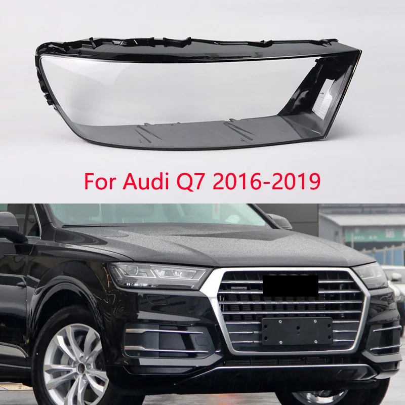 Left / Right for Audi Q7 2016 2017 2018 2019 Car Headlight Lens Cover Head Light Shade Front Auto Light Shell