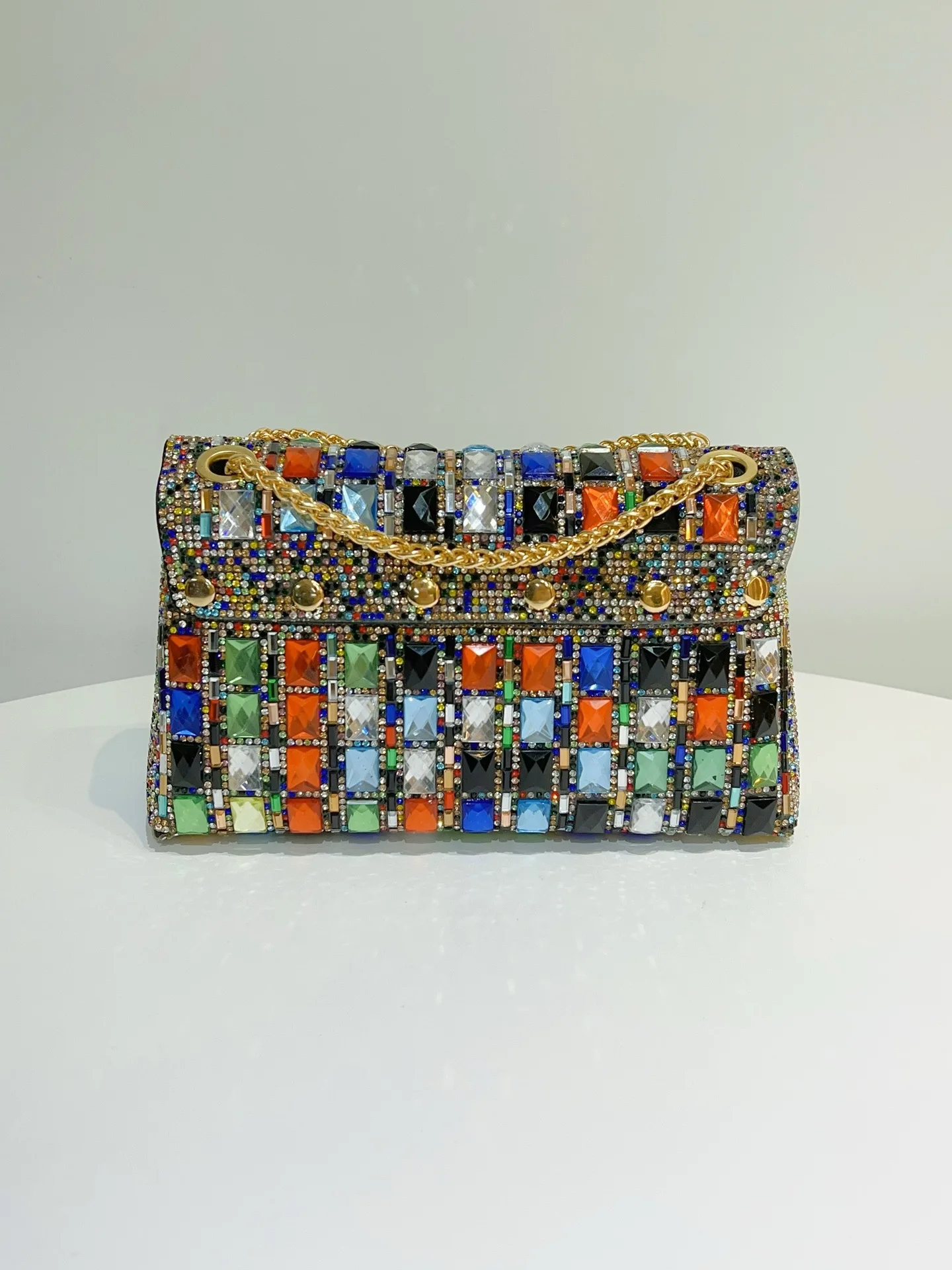 Volle Strass Damen Kette Tasche Abendkleid Silber Umhängetasche Schulter Handtasche Diamant Handy Taschen Party Clutch Geldbörse – Detail 22