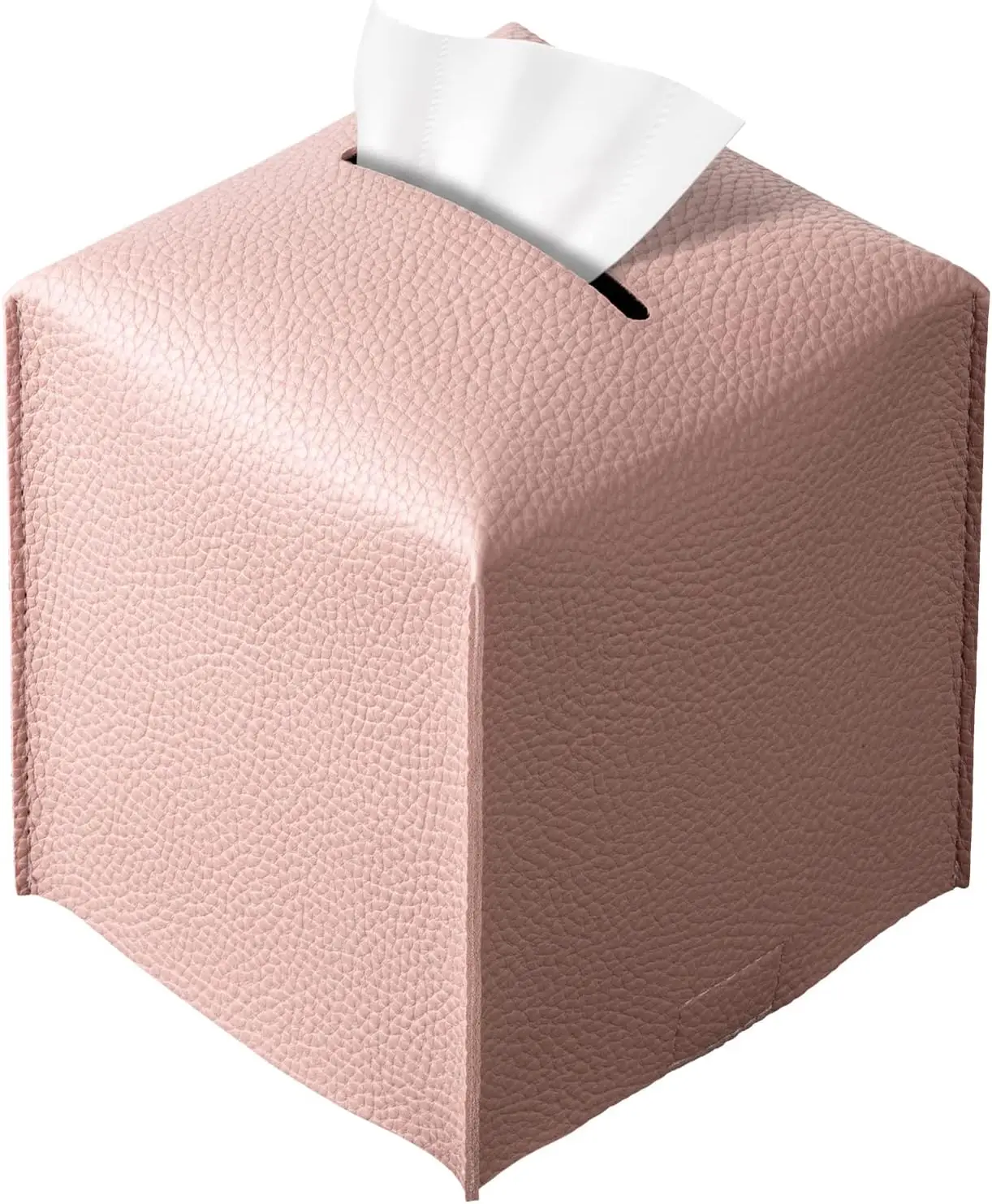 Custodia Portafazzoletti In Pelle PU Con Cintura Inferiore – Bianco Quadrato – Organizer Per Auto, Casa, Ufficio – Dimensioni 13,3 Cm