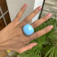 Classic Candy Color Acrylic Ring Exaggerated Geometric Ring Hand Jewelry Wholesale Women's Accessories - Image 4