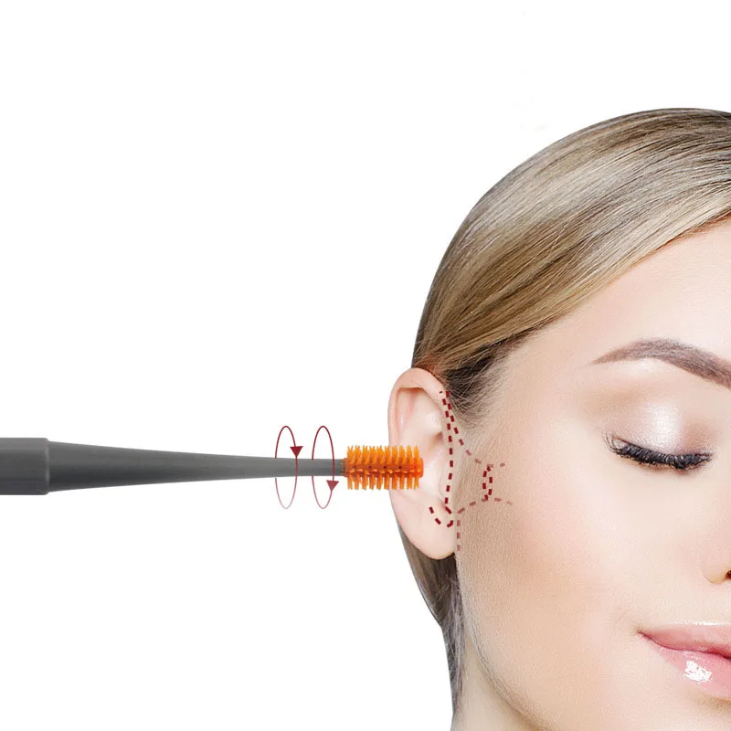 Ear Wax Remover 1 2PCS Ear Cleaning Sticks Earpick Silicone Pick Double Head Cleaner 360&deg; Spiral Swab