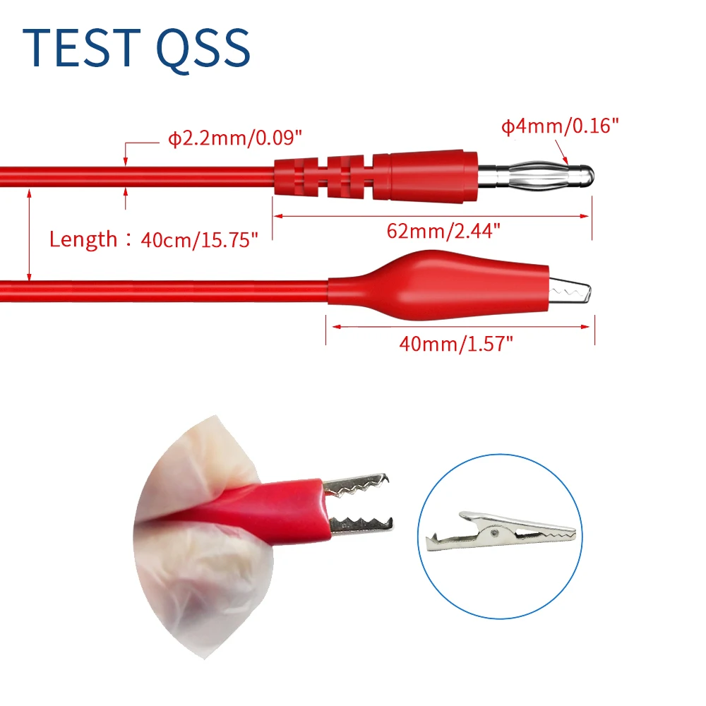 QSS 41개 멀티미터 테스트 리드 키트 4MM 바나나 플러그-앨리게이터 클립 테스트 리드(와이어 피어싱 프로브 포함) 앨리게이터 클립 Q.80013