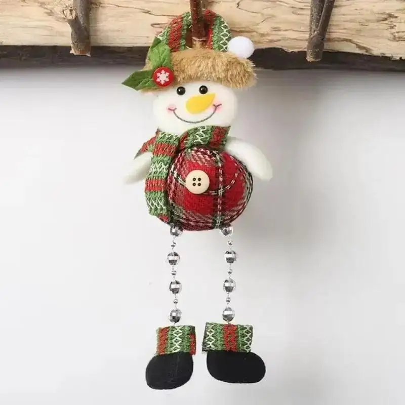 Christmas Decorations Window Decorations Room Decorations Small Figurines Plaid Cloth Beads Legs Holiday Pendants Cartoon Gifts