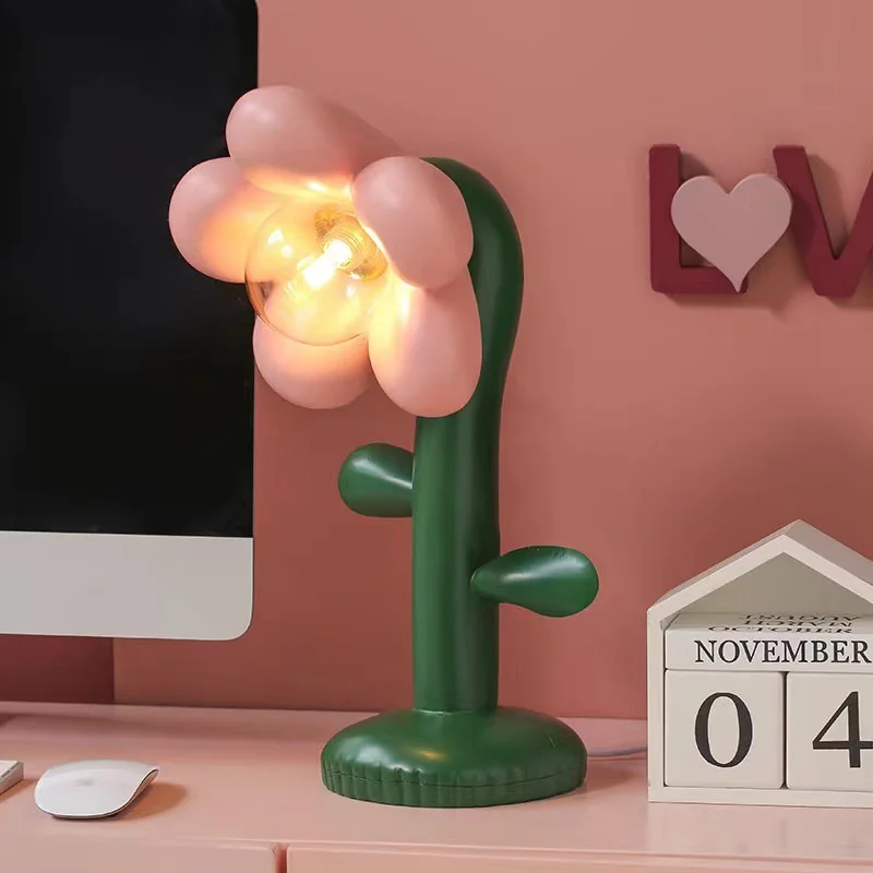 

Nordic Flower Table Lamp Girl Bedroom Bedside Table Decor Luxury Birthday Gift for Girlfriend Eye Protect Study Night Light