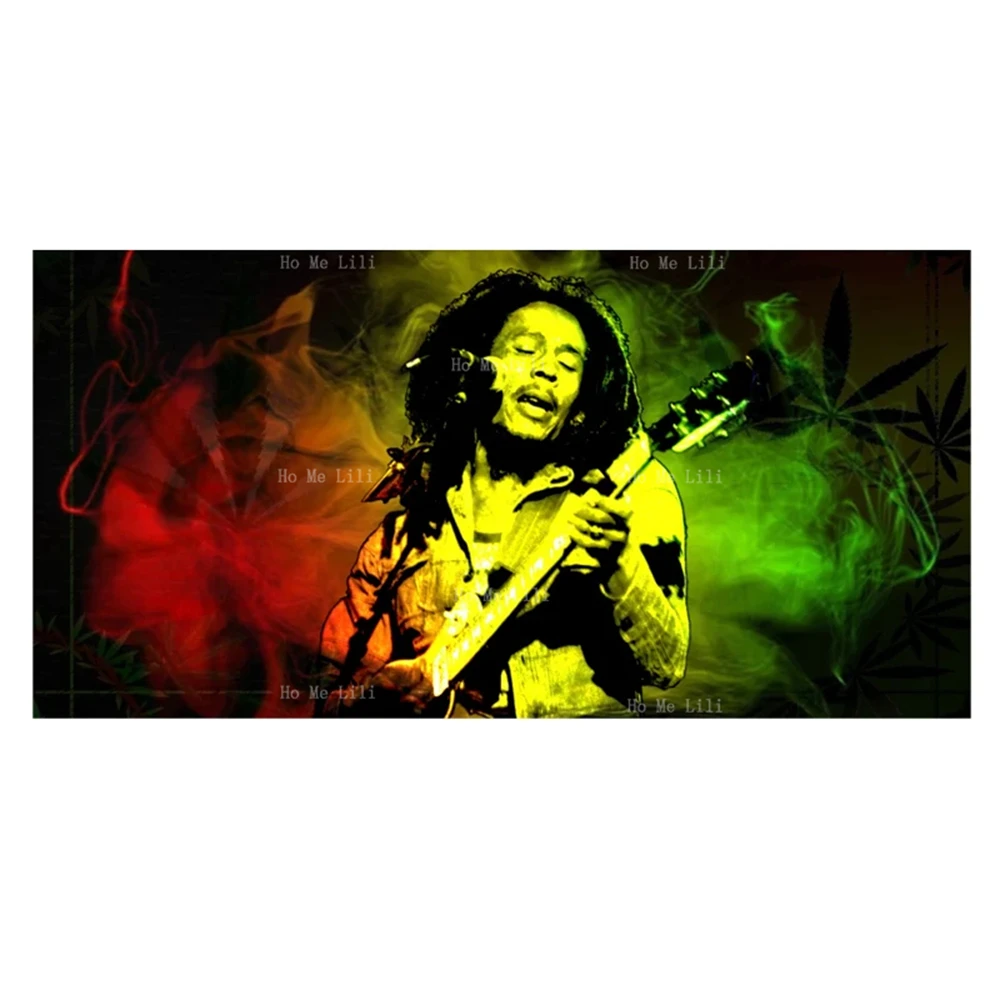 Bob Marley Hippie Reggae Rasta Music Classic Jamaica Flag Color