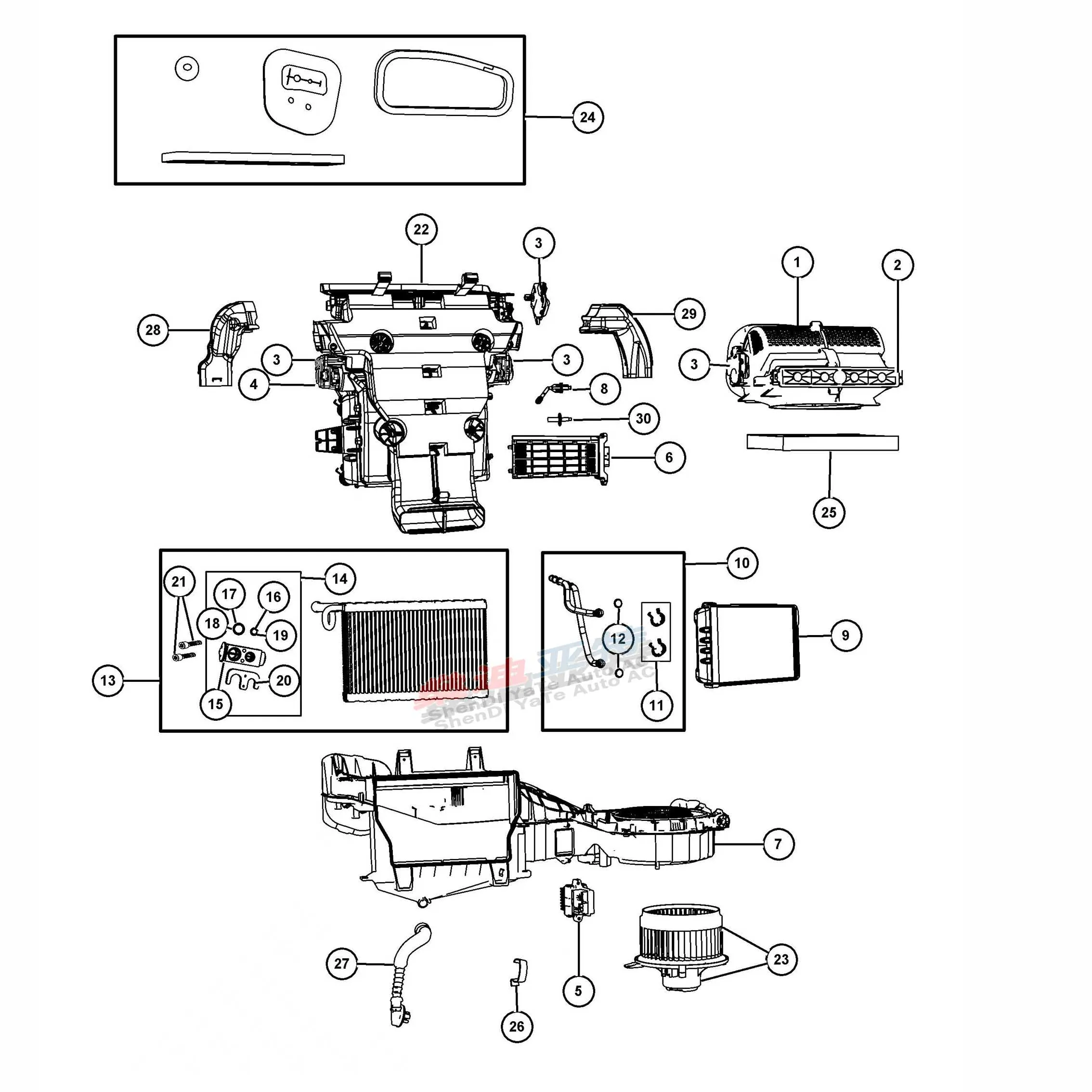 SDYT 68079481AA 68267079AA Car Air Conditioning Evaporator Core