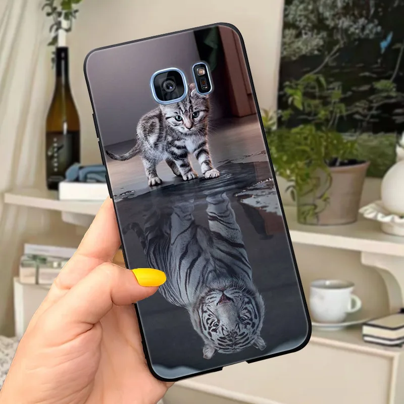 Cute Letters Soft Silicone Phone Case Cover - For Samsung Galaxy S7 Edge