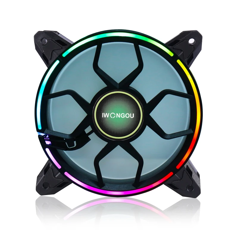 Iwongou pc Fan Rgb 120 mm Aura Sync Cooler Ajustável Ajustar a Velocidade Led 12cm Kit In1 Argb Computador Case Controlador de Refrigeração Ventiladores e resfriadores - Imagem 4