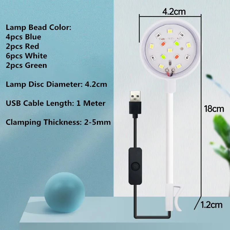 Waterproof LED Aquarium Light - USB, 3W, Underwater Fish Tank Decor Lamp