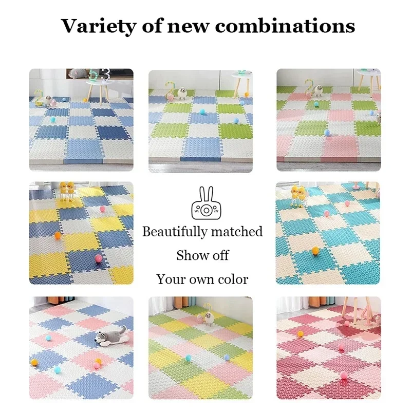 1cm Thick Mats for Kids Children Foam Floor Children's Stitching Crawling Climbing Home Bedroom Living Room Tatami Play Mat 4Pcs
