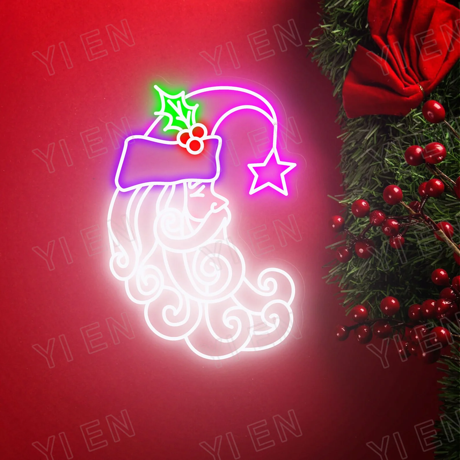 Light up Santa, Santa Claus Led Neon Sign, Father Christmas Neon Sign, Christmas Decor, Christmas Gifts, Party Decor, Neon Wall