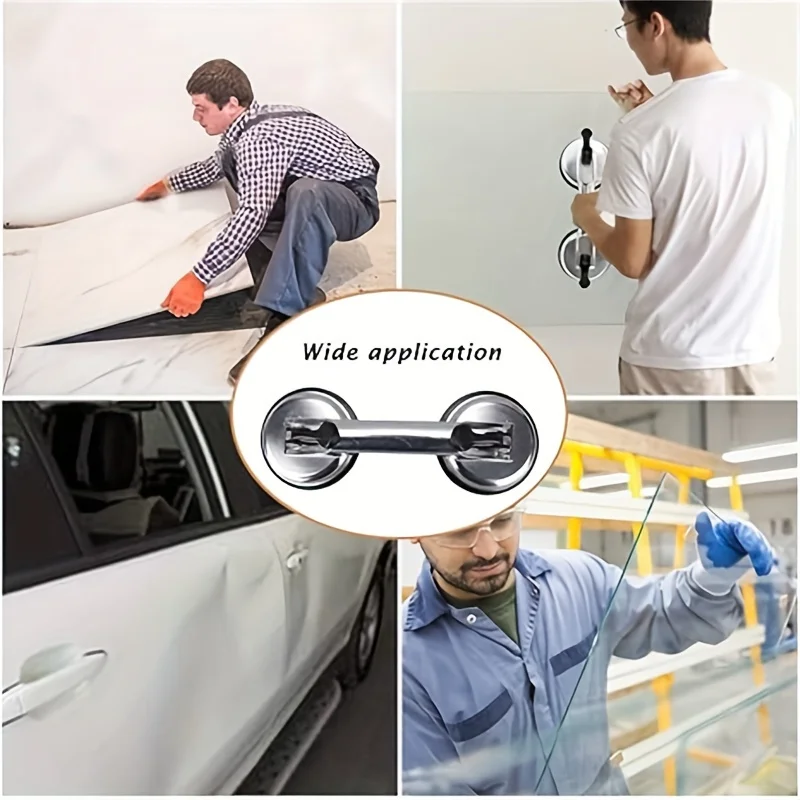 High Suction Power Aluminum Alloy Suction Cup Double Claws Vacuum Lifter Car Repair Tools Glass Tile Sucker Hand Tools