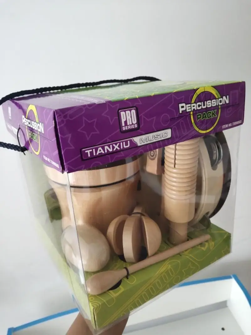 7Pcs/set Orff Percussion Instrument Parent-Child Interactive Children Music Early Education Teaching Aids Tambourine Castanets