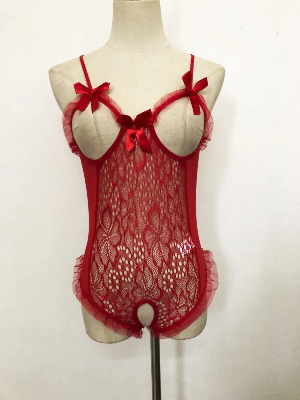 Women Underwear Sexy lace lingerie plus-size lace shaping bow-decorated close-fitting dress suit