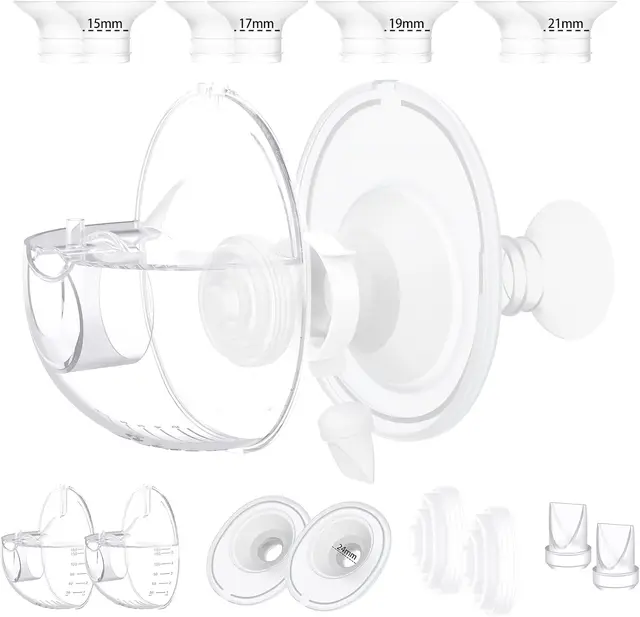2 ชุดใช้งานร่วมกับ Momcozy M5 เปลี่ยนปั๊มนม,คอลเลกชันถ้วยและ 15/17/19/21 มม.8pcs หน้าแปลนแทรกสําหรับ M5 1