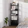 5 Tier Ladder Bookcase with Adjustable Shelves and Removable Fabric Drawer Living Room Bedroom Office Storage Organizer 4