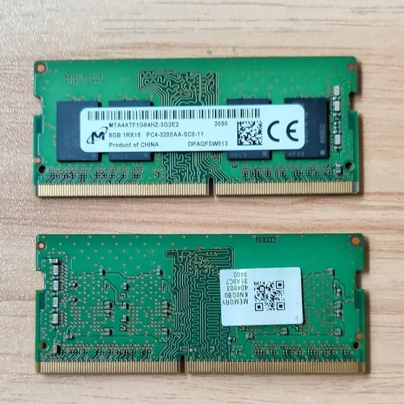 Memória do Micron-DDR4 RAM, 8GB, 3200MHz, PC4-3200AA-SC0-11, SODIMM, 1.2V, 1RX16, portátil