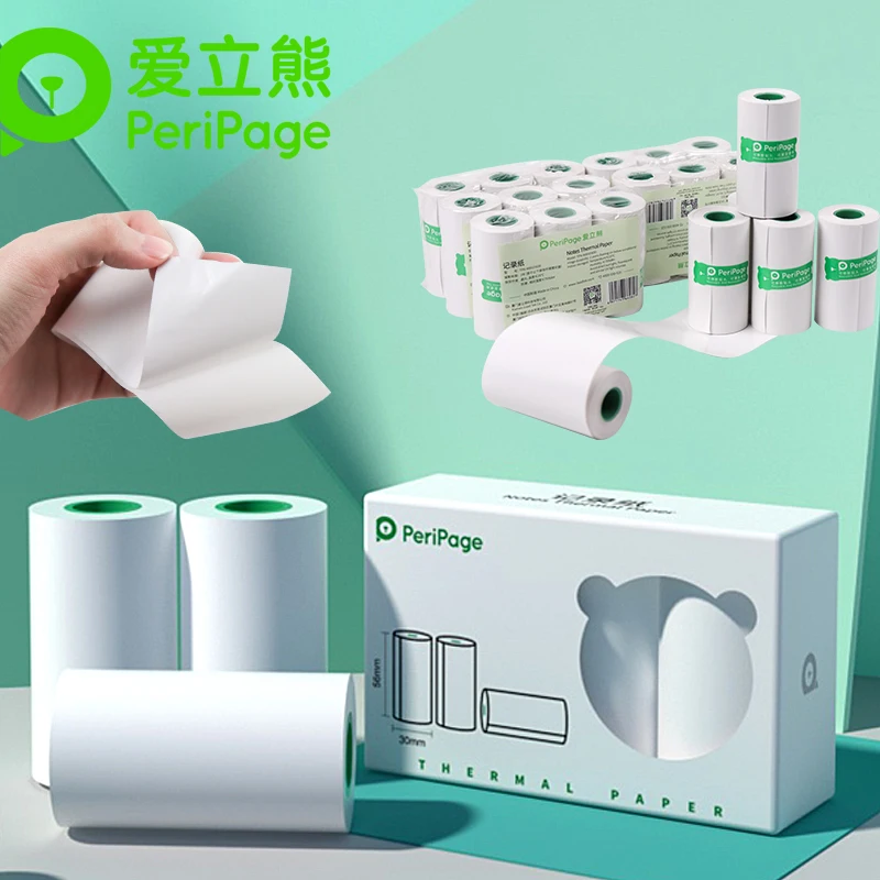 Peripage Official Thermal Paper Label Sticker White Color Keep 10-Years/2Years BPA-Free for 58mm 57mm Thermal Printer A6