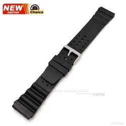 Universal Waterproof Silicone Sport Watch Band - Durable Strap - 22mm (Black)