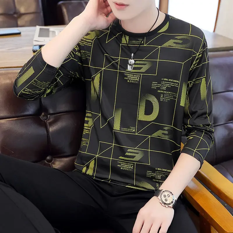 thumbnail image 1 of Suéteres de cuello redondo para hombre, tendencias de moda 2024, camisetas de primavera para hombre, tallas grandes, ropa Harajuku emo coreana, sudaderas normales, 1 of 5
