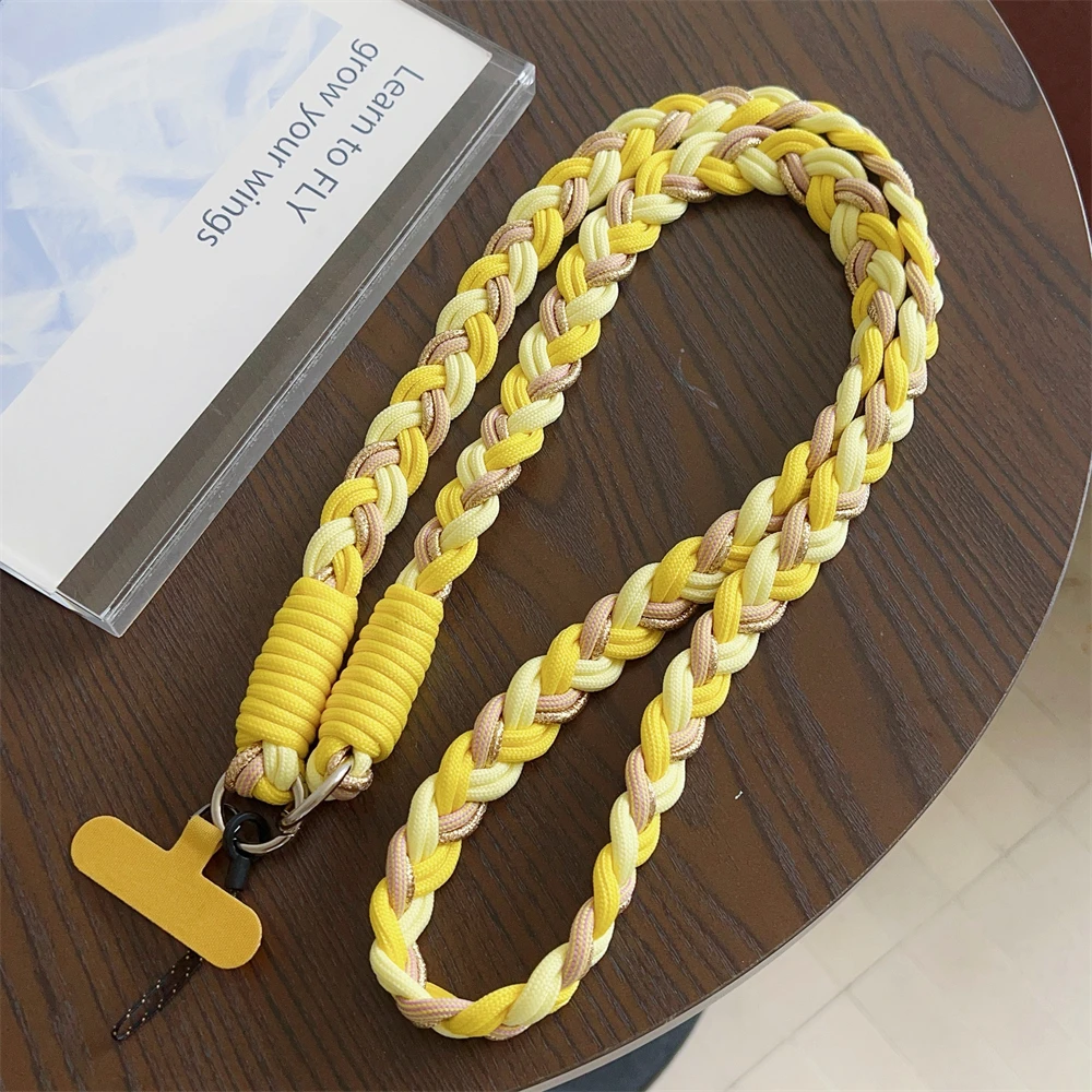 Handwoven Adjustable Crossbody Phone Lanyard with Shoulder Strap and Cardholder Bracelet