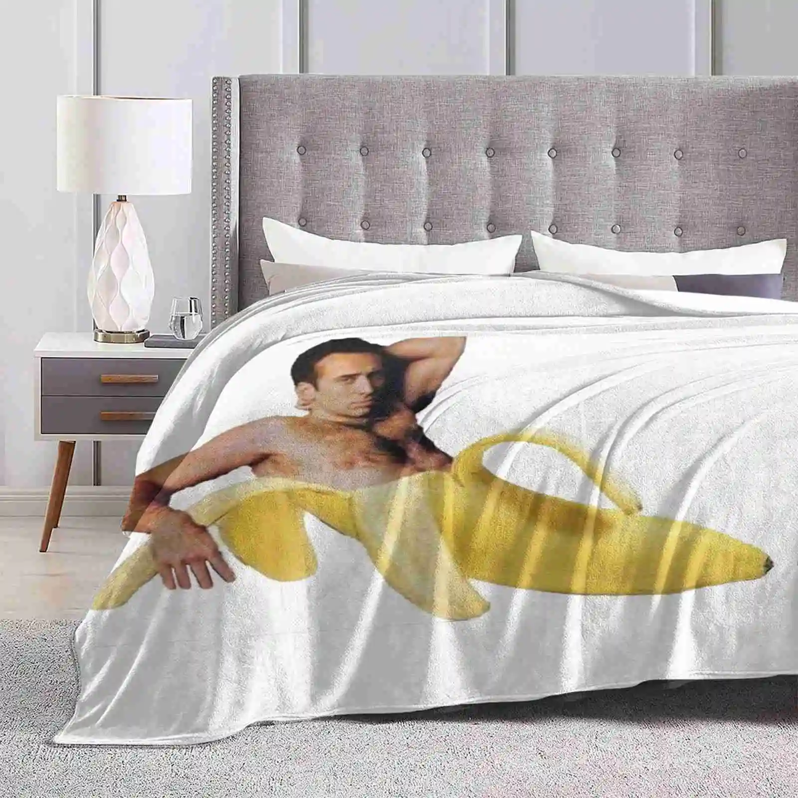 

Nicolas Cage In A Banana-Original Yellow New Arrival Fashion Leisure Warm Flannel Blanket Nicolas Cage Nicholas Cage Banana