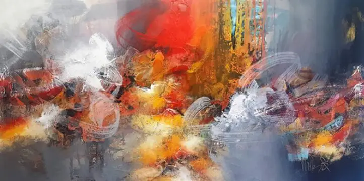 Abstract Modern Red Clouds Art Film Print Silk Poster Home Wall Decor 24x36inch