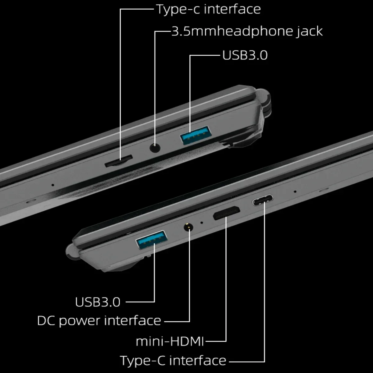 AKPAD 15.6"+7" Dual Screen Laptop Computer, Intel 12th N95 32GB/16GB DDR4 RAM, RGB Backlit Keyboard 7" Touch Screen Notebook PC 4