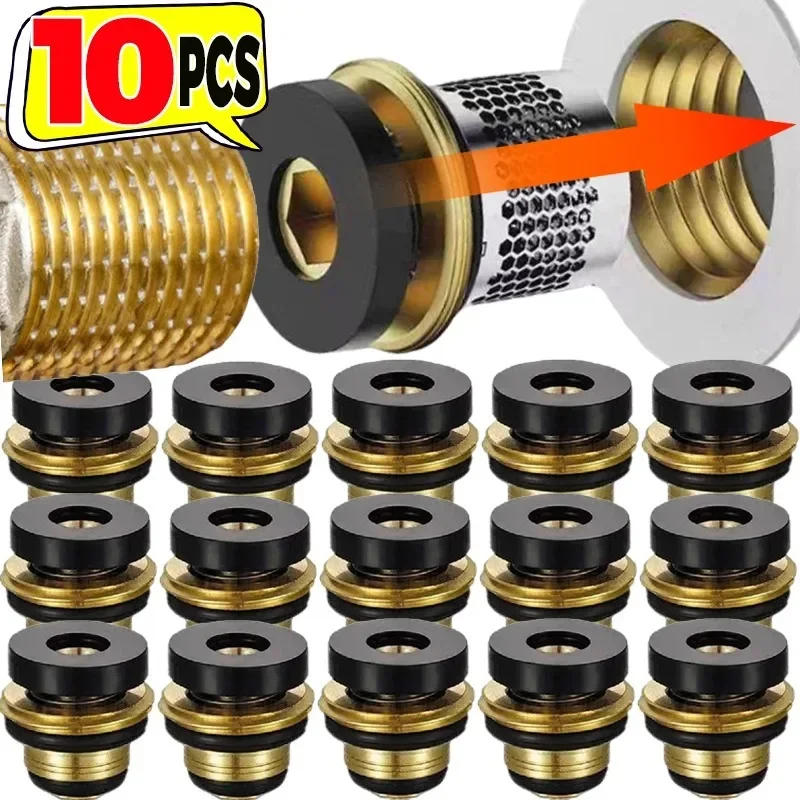 Universal Brass Water Stop Valve Filter Mesh Faucet Valve Leak-proof Sealing Rings Gaskets Pipe Hose Plumbing Plugs 1/10pcs
