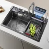 Kitchen sink, dual waterfall faucet, 5-button control, premium sink, manufacturer's lowest price 1