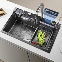 Kitchen sink, dual waterfall faucet, 5-button control, premium sink, manufacturer's lowest price 1
