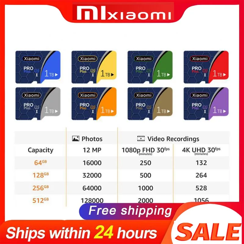 Xiaomi SD Card Memory Card TF/SD Card Class10 TF A1 V30 High Speed Flash TF Cards 2TB for Mobile Phone