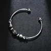 Metal Stainless Steel Classic Jewelry Unisex High Quality Smooth Double Ball Head Waterproof Accessories Vintage Open Bracelet 3