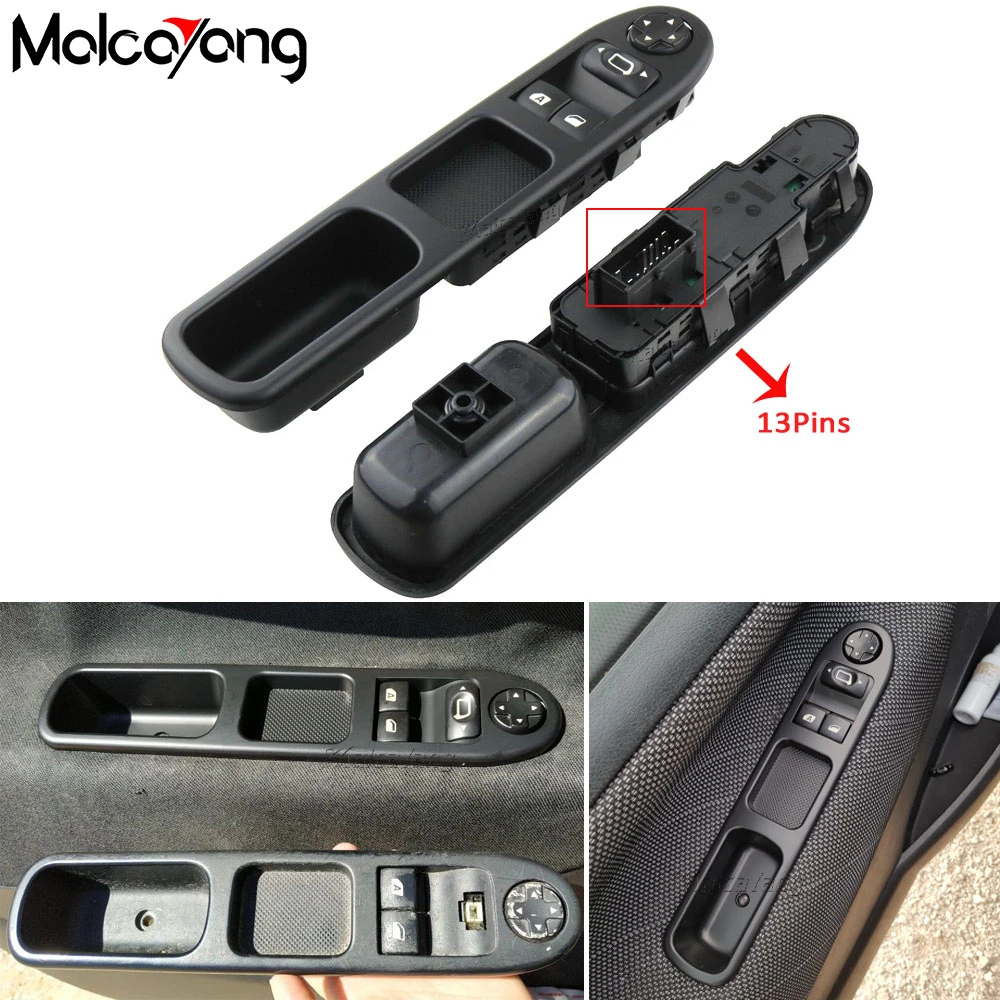 

Левый привод, Боковая кнопка переключения стеклоподъемника для Peugeot 207 Citroen C3 Picasso 2007 2008 2009 2010-2014 6554.QC