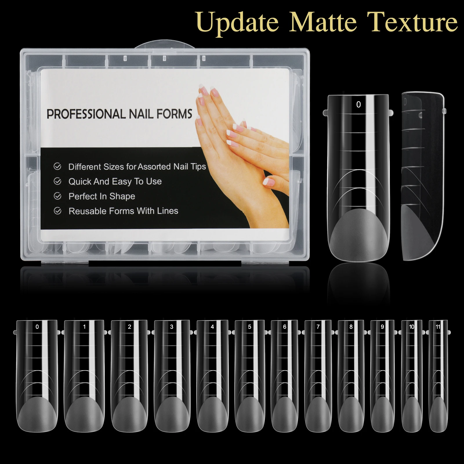 NEW Stiletto Coffin Clear Dual Forms False Tips Quick Building Gel Mold Nail System Full Cover Nail Extension Forms Top images - 6