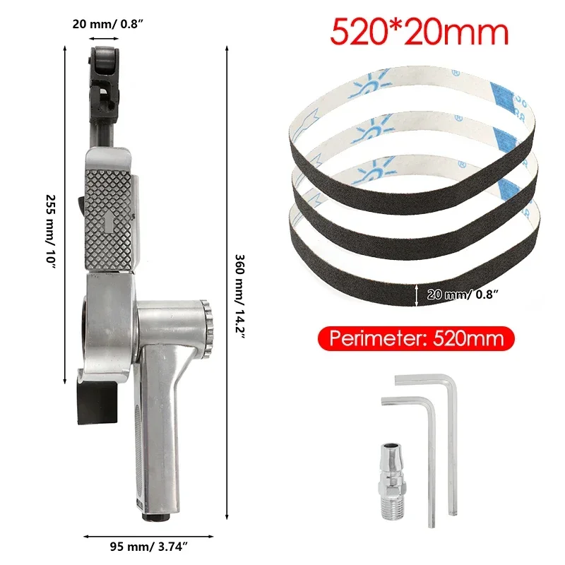20MM AIR BELT SANDER 360 ADJUSTABLE ANGLE LINISHER GRINDER AIR HAND - View #5