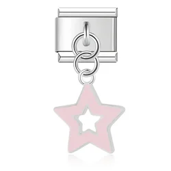 Hapiship Fashion Color Glaze Star Shiny CZ Charm Stainless Steel Bracelet (DJ433 B)