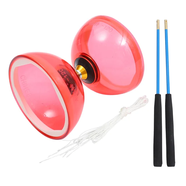 1 Set Chinese Yo-yo Juggling Crystal Diabolo Plaything with Diablo Sticks and String 1
