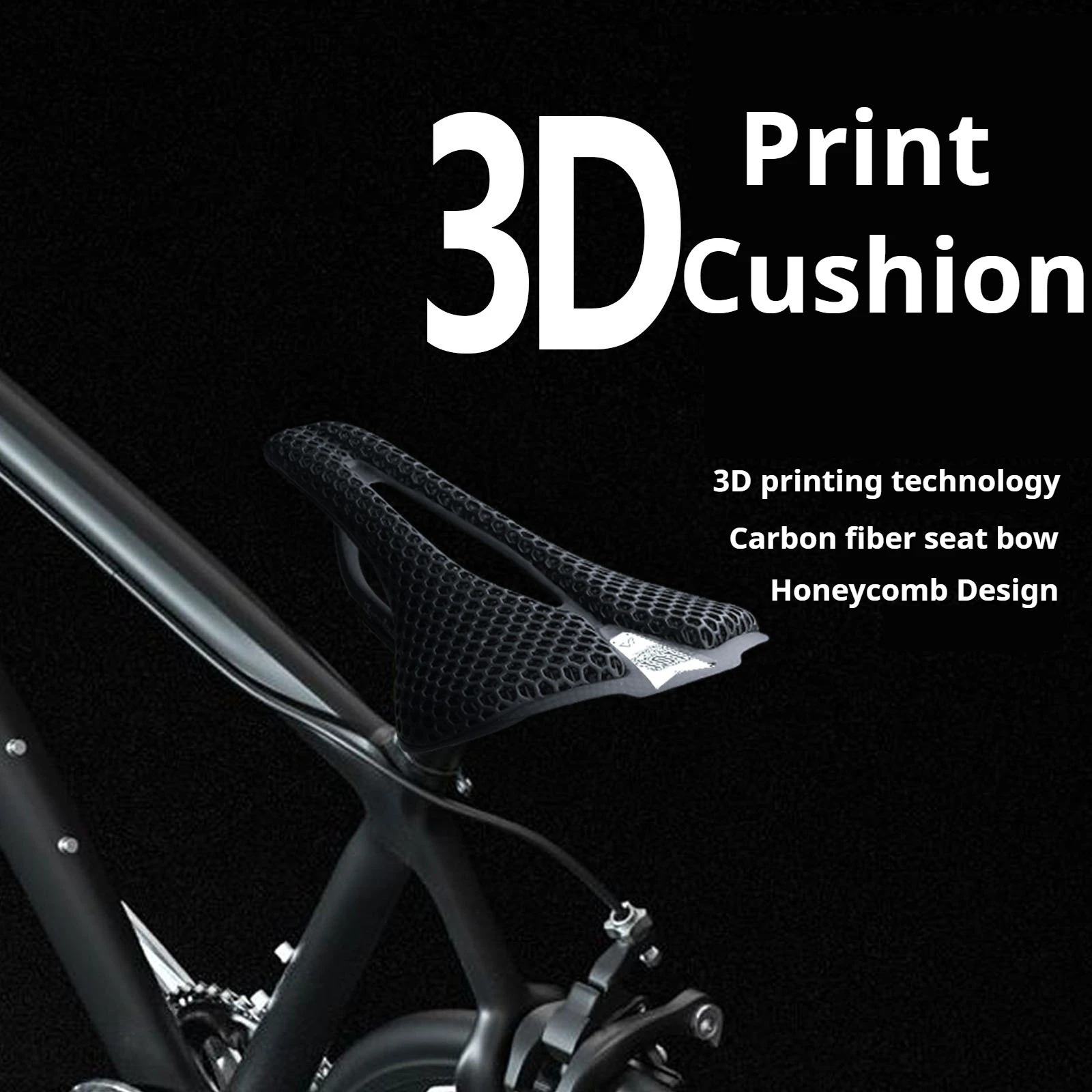 Bicycle Saddle ENLEE Bicycle 3D Printed Saddle Ultralight Carbon Fiber Road Mountain Bike Nylon Cushion Comfortable 3D MTB Saddle Seat