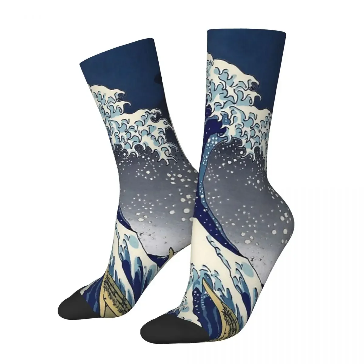 

Great Wave Kanagawa Night Socks Harajuku Super Soft Stockings All Season Long Socks Accessories for Unisex Birthday Present